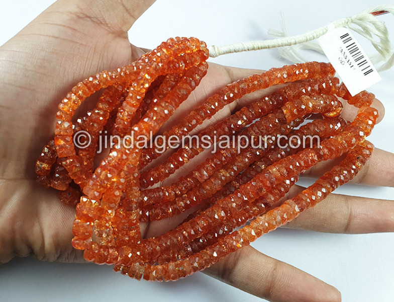 Sunstone Faceted Tyre Shape Beads