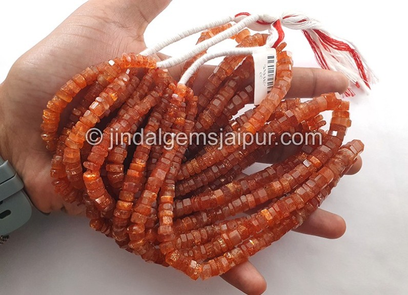 Sunstone Step Cut Bolt Shape Beads