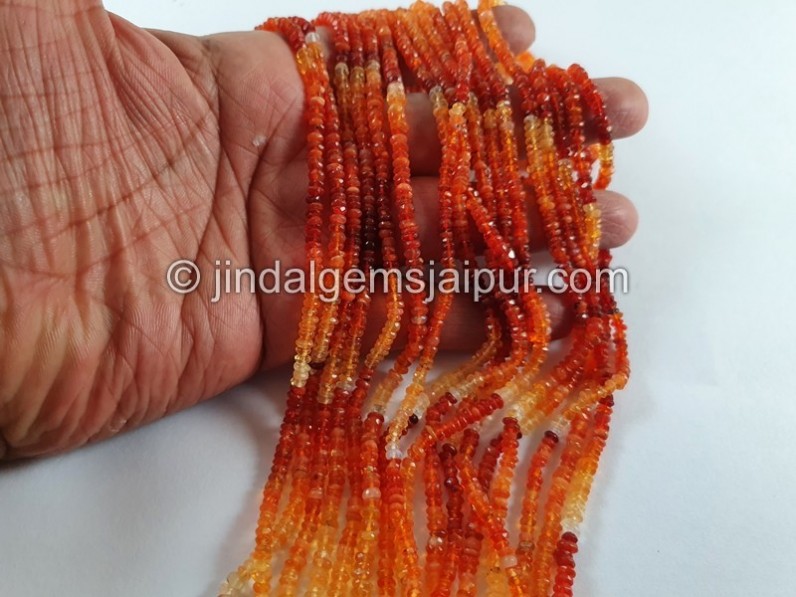 Fire Opal Small Faceted Roundele Beads