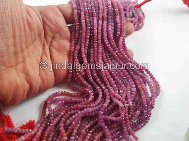 Natural Ruby Shaded Big Faceted Roundelle Beads