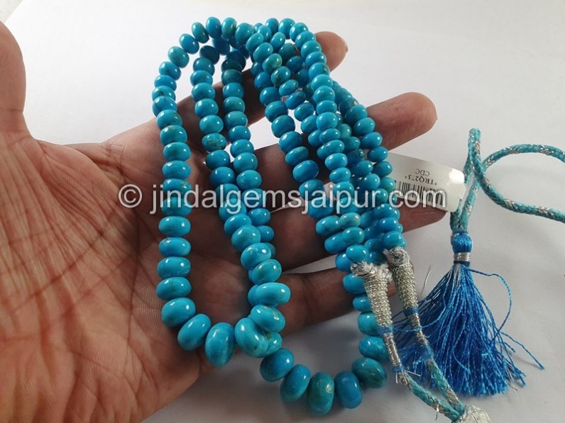 Turquoise Arizona Big Smooth Roundelle Shape Beads
