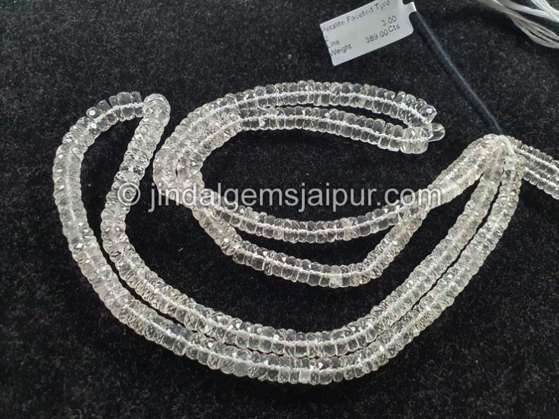 Petalite Faceted Tyre Shape Beads