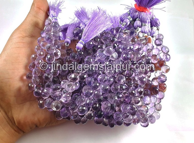 Pink Amethyst Faceted Onion Shape Beads