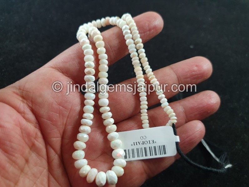White Ethiopian Faceted Roundelle Beads
