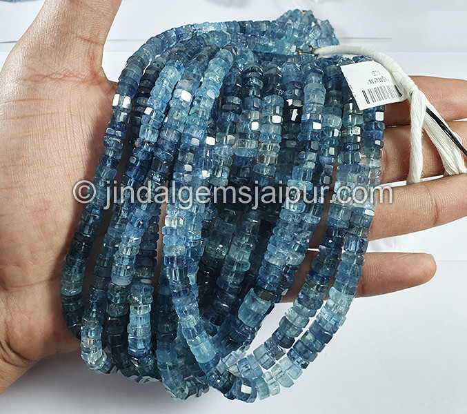 Santa Maria Aquamarine Cut Bolt Shape Beads