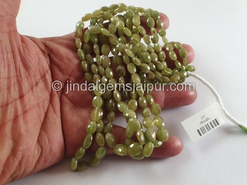 Sphene Faceted Oval Beads