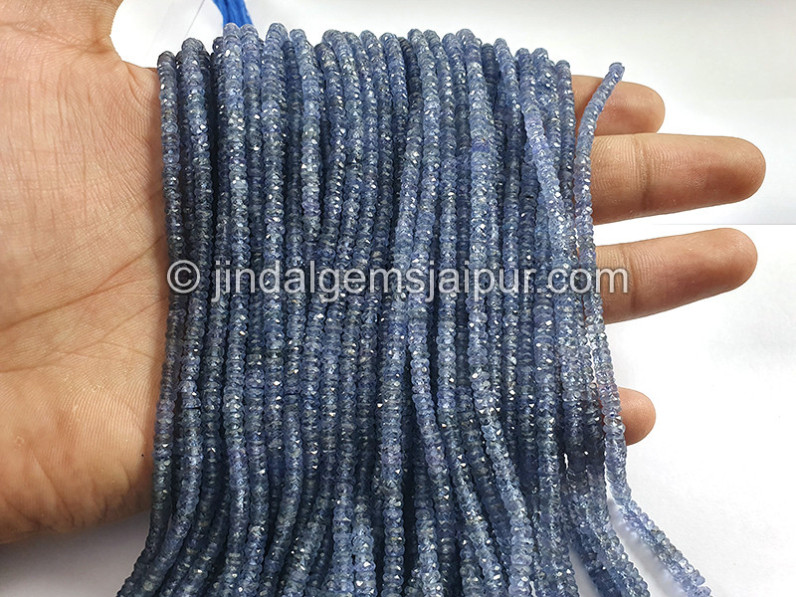 Blue Sapphire Faceted Tyre Shape Beads