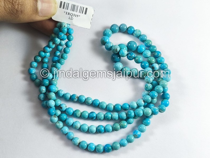 Turquoise Smooth Balls Shape Beads