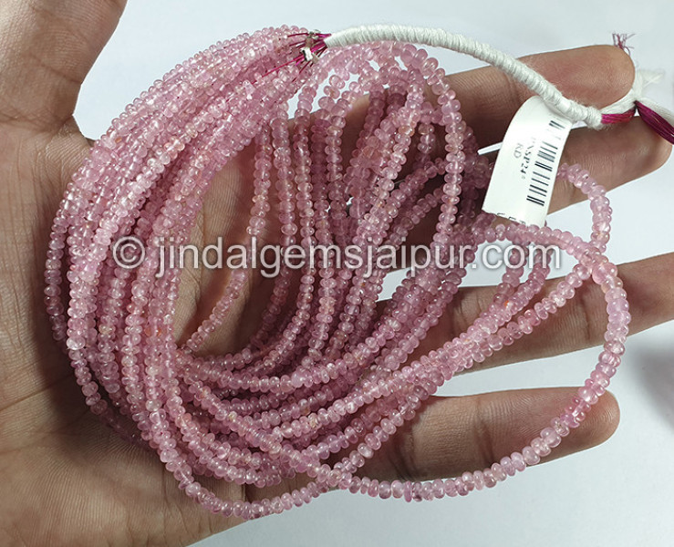 Pink Spinel Smooth Roundelle Shape Beads