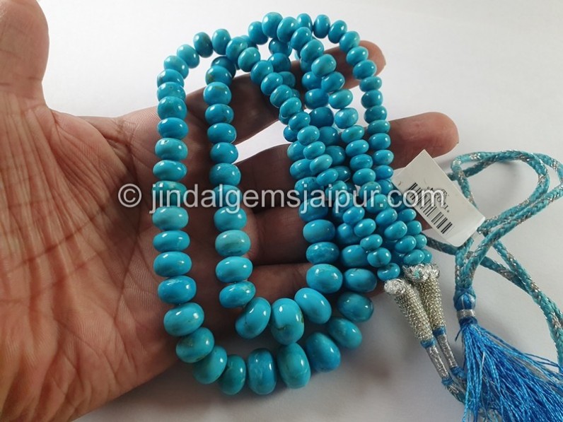 Turquoise Arizona Big Smooth Roundelle Shape Beads