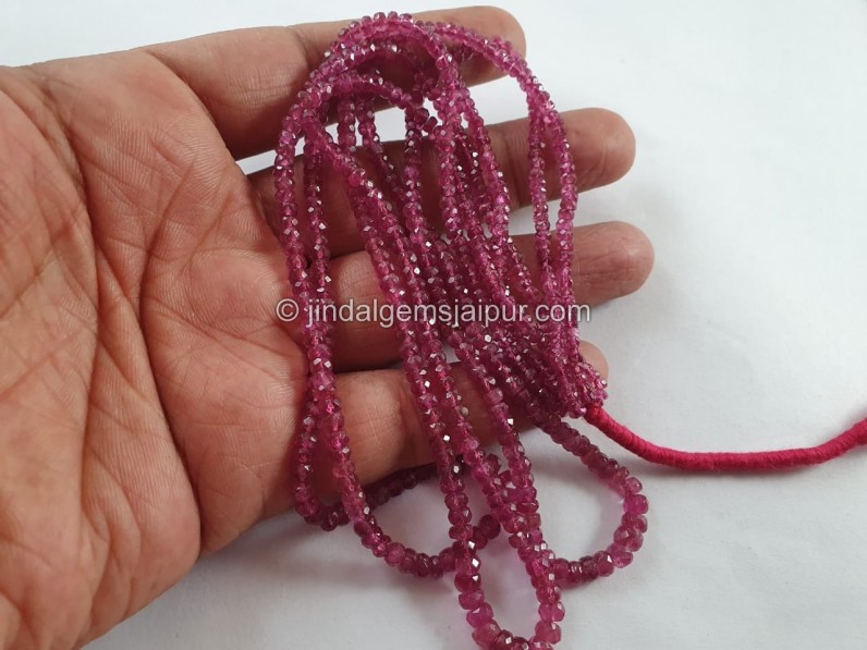 Rubellite Tourmaline Faceted Roundelle Beads