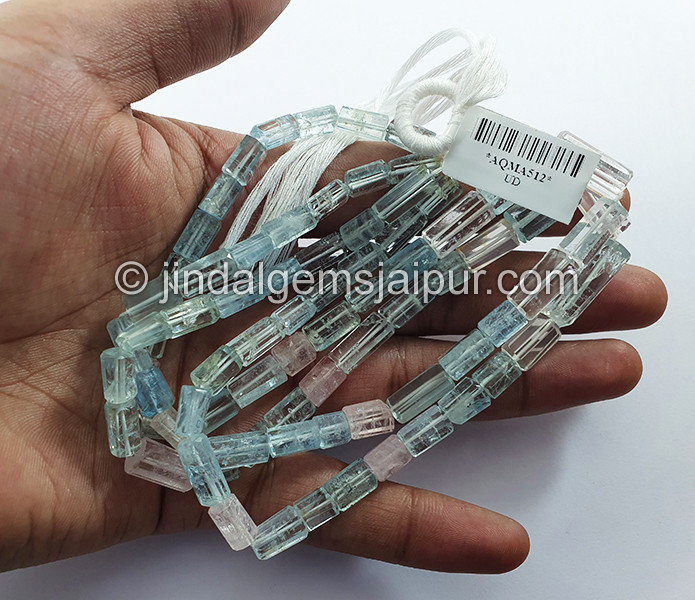 Multi Aquamarine Pipe Shape Big Beads