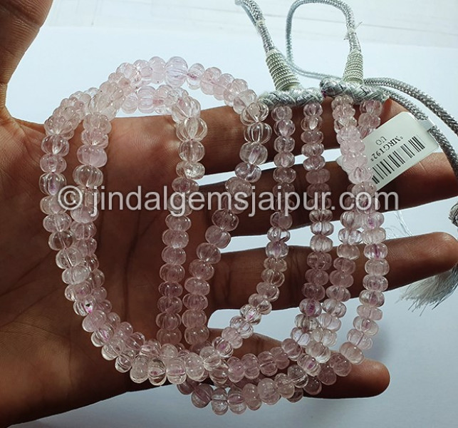 Pink Morganite Pumpkin Shape Beads