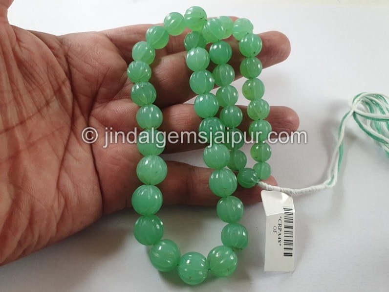 Chrysoprase Carved Pumpkin Beads