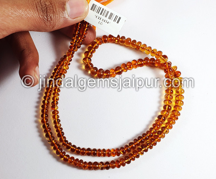 Madeira Citrine Smooth Roundelle Shape Beads