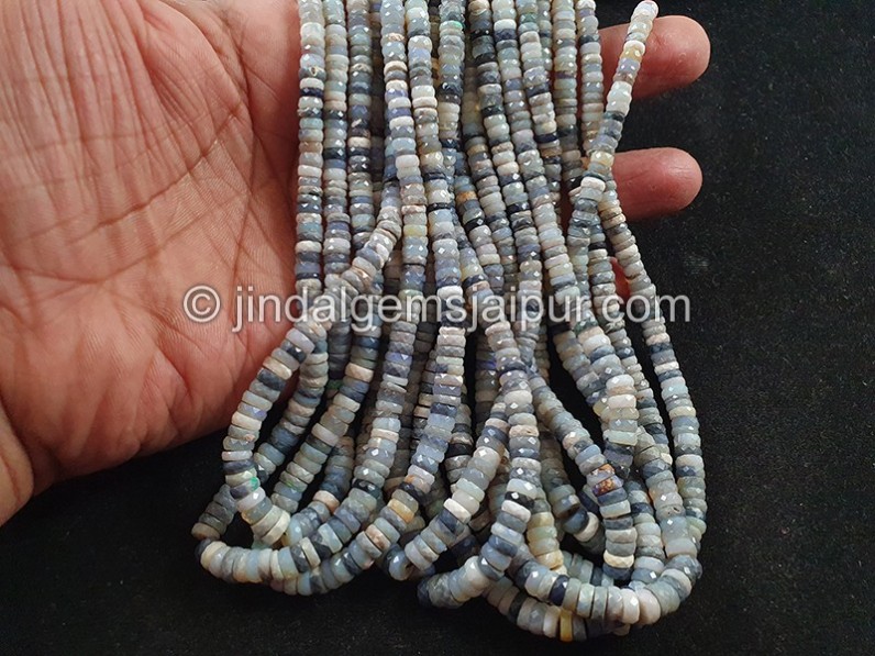 Australian Opal Faceted Tyre Beads