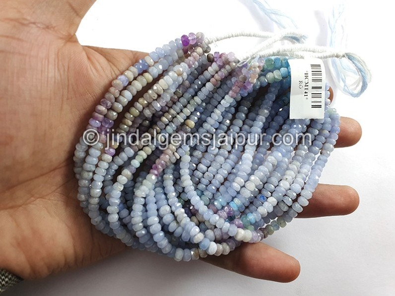 Hackmanite Shaded Faceted Roundelle Shape Big Beads