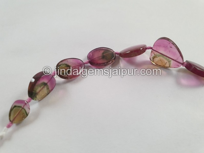 Watermelon Tourmaline Smooth Slices Beads