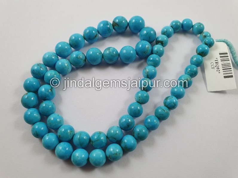 Sleeping Beauty Turquoise Far Smooth Round Beads