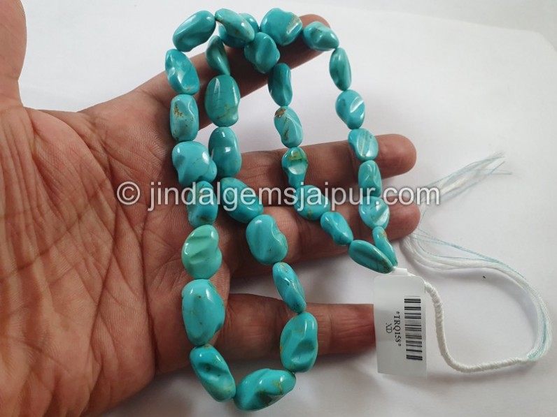 Golden Spiderweb Turquoise Irregular Nugget Beads