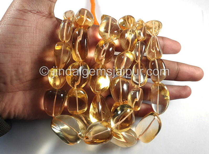 Citrine Smooth Nugget Shape Small Beads