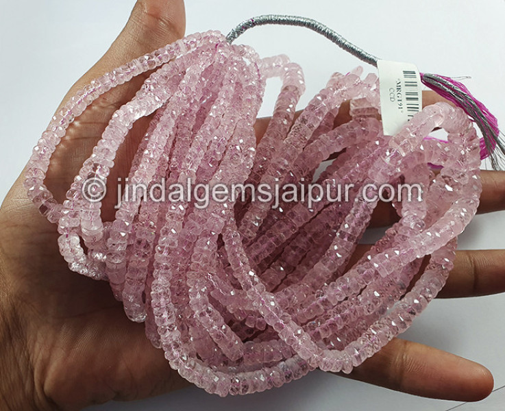 Pink Morganite Faceted Tyre Shape Beads
