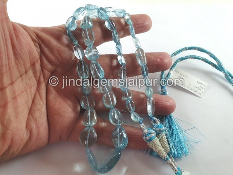 Aquamarine Smooth Nugget Beads