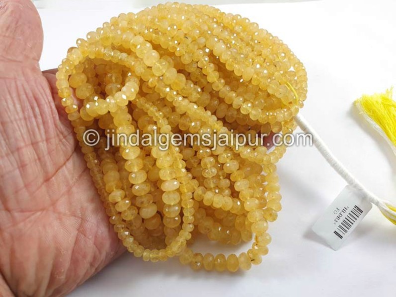 Heliodor Faceted Roundelle Shape Beads