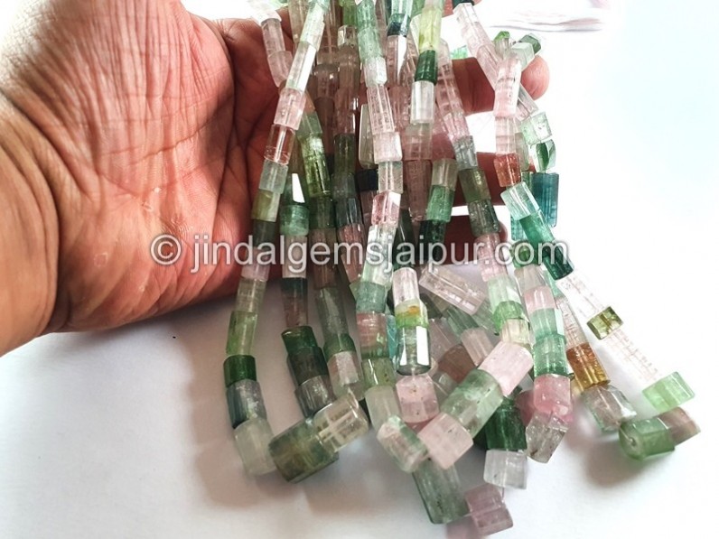 Afghan Tourmaline Step Cut Pipe Beads