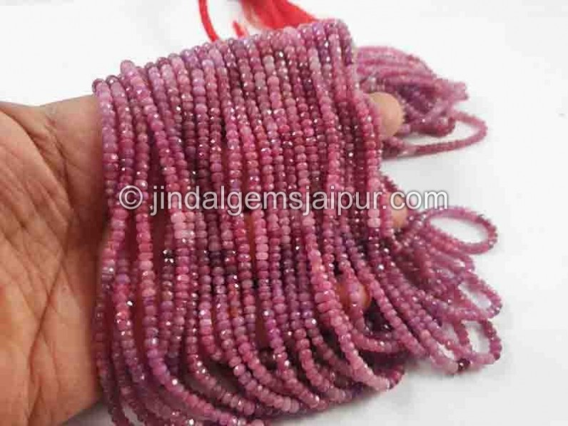 Natural Ruby Shaded Faceted Roundelle Beads