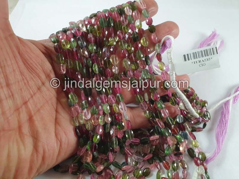 Tourmaline Faceted Oval Beads