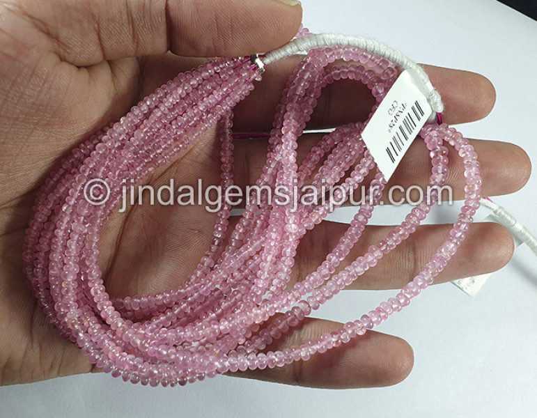 Pink Spinel Smooth Roundelle Shape Beads