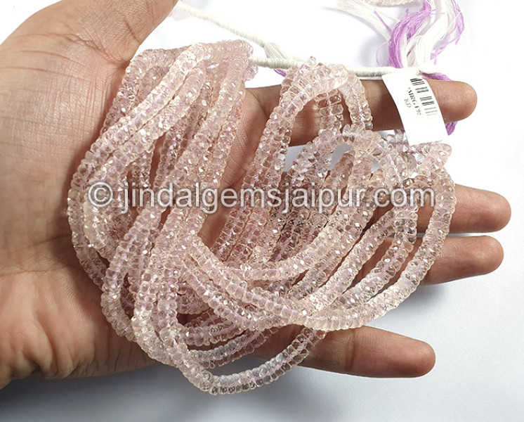Pink Morganite Faceted Tyre Shape Beads