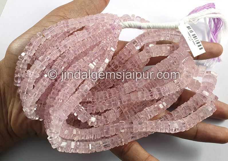 Pink Morganite Step Cut Bolt Shape Beads