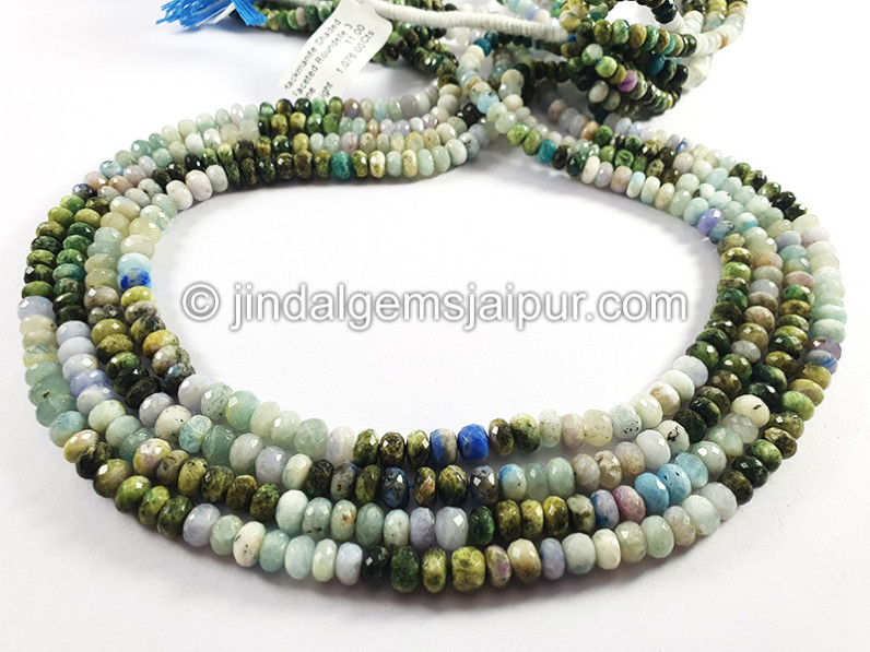 Hackmanite Shaded Faceted Roundelle Shape Beads