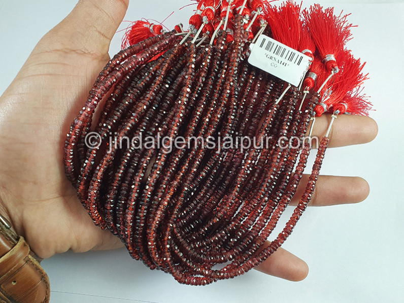 Red Garnet Faceted Tyre Shape Beads