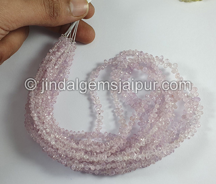Baby Pink Sapphire Faceted Drops Beads