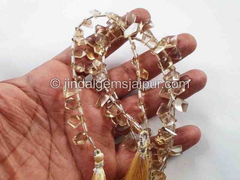 Champagne Citrine Big Cut Stone Fancy Beads