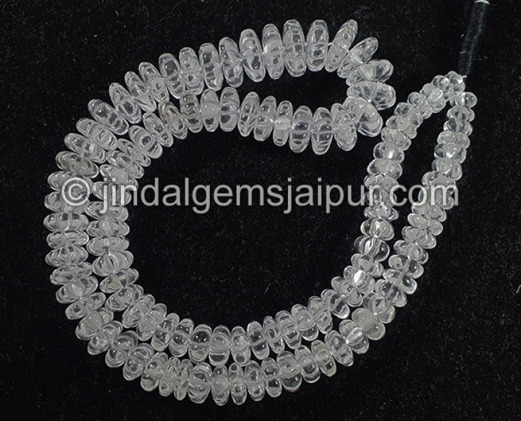 Crystal Quartz Flat Pumpkin Shape Beads