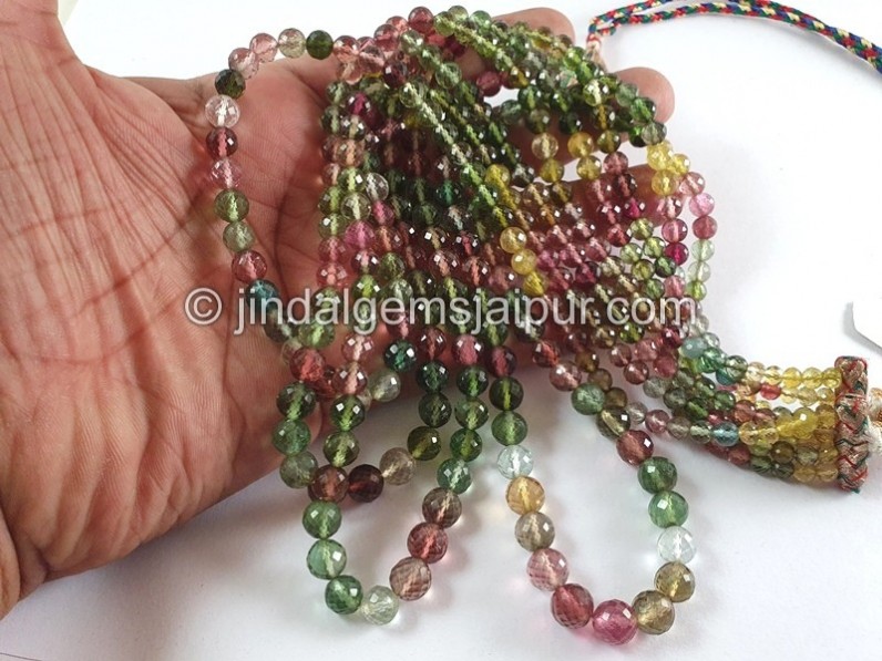 Tourmaline Faceted Round Balls Beads