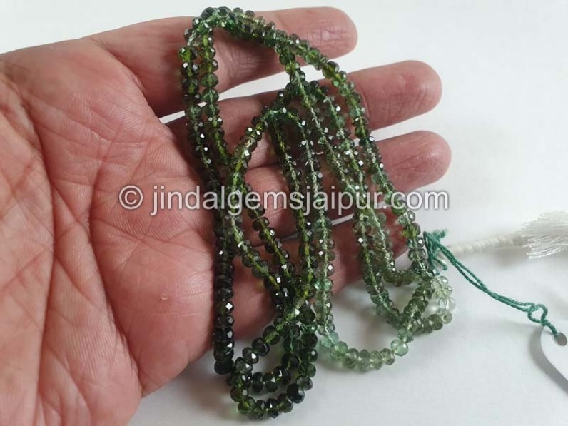 Green Tourmaline Faceted Roundelle Beads