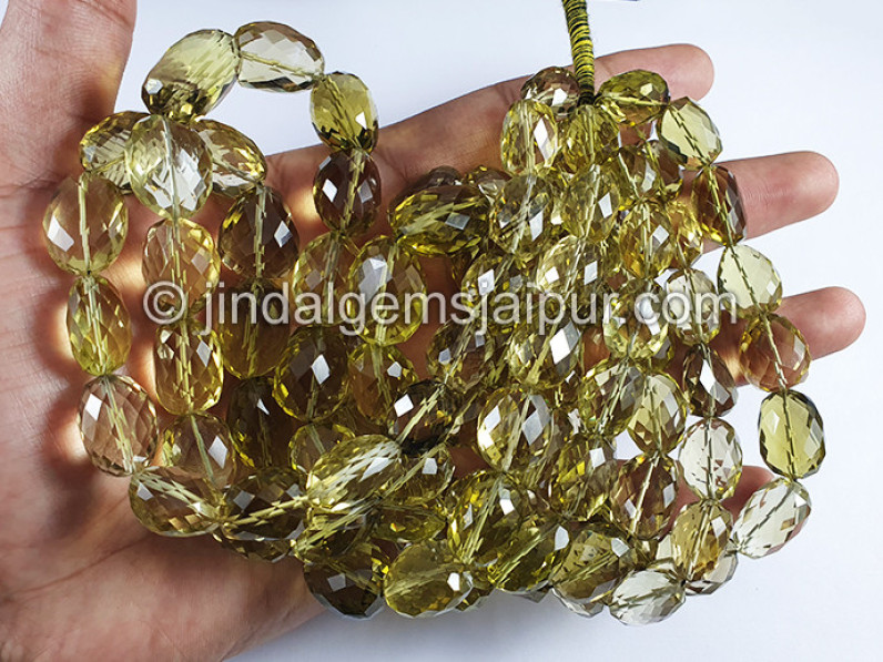 Bi Lemon Quartz Faceted Oval Shape Beads