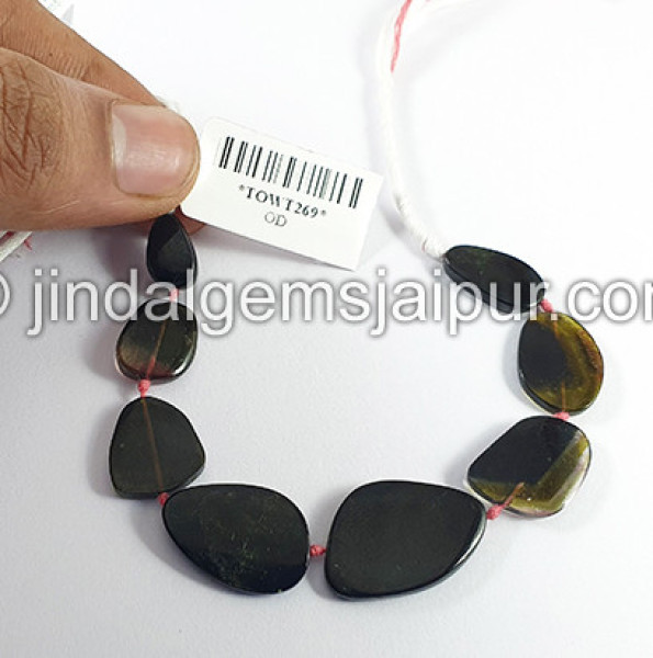 Watermelon Tourmaline Slices Shape Beads
