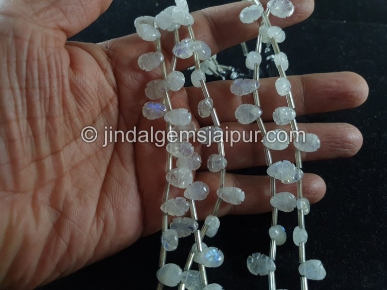 Rainbow Moonstone Carved Pear Shape Beads