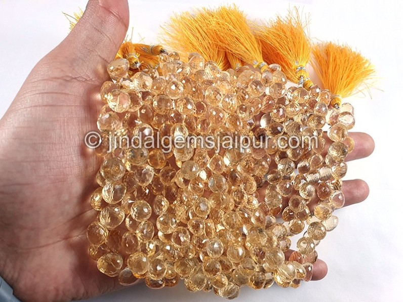 Citrine Faceted Onion Shape Beads