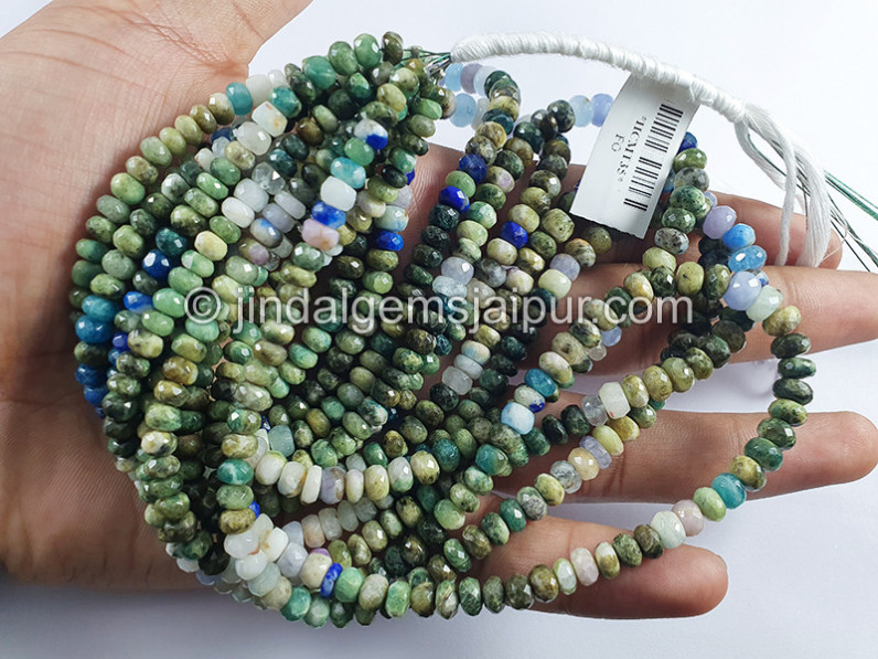 Hackmanite Faceted Roundelle Shape Beads