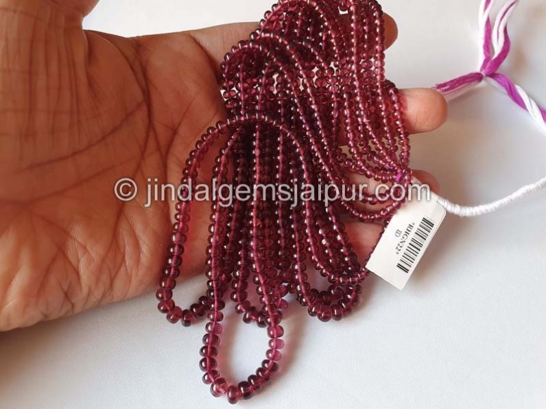 Rhodolite Garnet Smooth Roundelle Beads