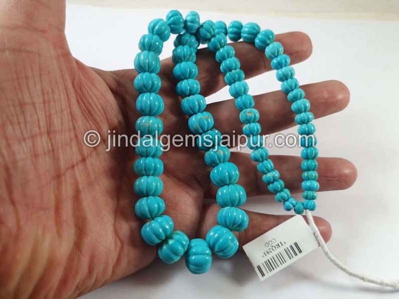 Turquoise Carved Pumpkin Arizona Beads