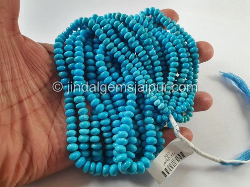 Turquoise Arizona Smooth Roundelle Beads