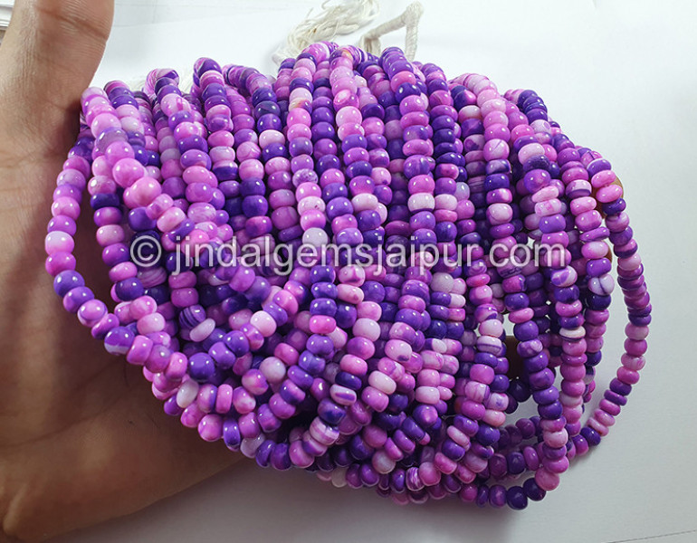 Purple Mix Smooth Roundelle Shape Beads